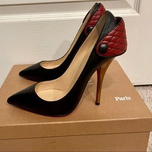 Christian Louboutin Huguetta Pump 129 Nappa Black Bronze Pump